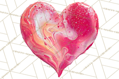 Valentine Clipart Heart Clip Art PNG Romantic Painted Hearts Product Image 5