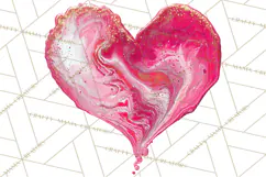 Valentine Clipart Heart Clip Art PNG Romantic Painted Hearts Product Image 2