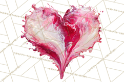 Valentine Clipart Heart Clip Art PNG Romantic Painted Hearts Product Image 3