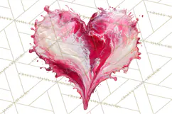Valentine Clipart Heart Clip Art PNG Romantic Painted Hearts Product Image 3