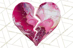 Valentine Clipart Heart Clip Art PNG Romantic Painted Hearts Product Image 4