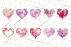 Valentine Clipart Heart Clip Art PNG Romantic Painted Hearts Product Image 2
