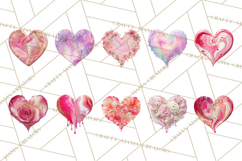 Valentine Clipart Heart Clip Art PNG Romantic Painted Hearts Product Image 3