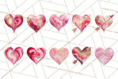 Valentine Clipart Heart Clip Art PNG Romantic Painted Hearts Product Image 5