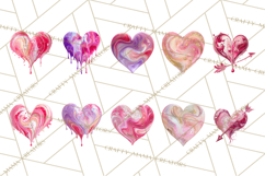 Valentine Clipart Heart Clip Art PNG Romantic Painted Hearts Product Image 4