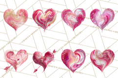 Valentine Clipart Heart Clip Art PNG Romantic Painted Hearts Product Image 8