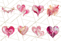 Valentine Clipart Heart Clip Art PNG Romantic Painted Hearts Product Image 6