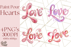 Valentine Clipart Heart Clip Art PNG Romantic Painted Hearts Product Image 1