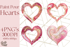 Valentine Clipart Heart Clip Art PNG Romantic Painted Hearts Product Image 1