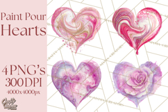 Valentine Clipart Heart Clip Art PNG Romantic Painted Hearts Product Image 1