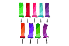 Paint rollers applying colorful strokes on white background Product Image 1