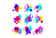 paint splatters set cartoon Product Image 1
