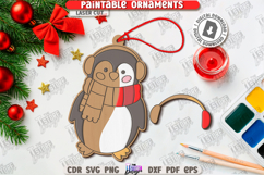 Paintable Christmas Ornament Laser Cut|Xmas Painting Toy SVG Product Image 1