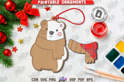 Paintable Christmas Ornament Laser Cut|Xmas Painting Toy SVG Product Image 1