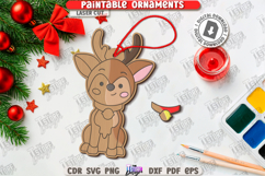 Paintable Christmas Ornament Laser Cut|Xmas Painting Toy SVG Product Image 1