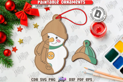 Paintable Christmas Ornament Laser Cut|Xmas Painting Toy SVG Product Image 1