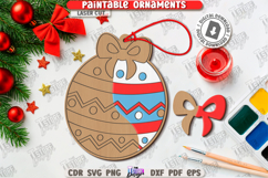 Paintable Christmas Ornament Laser Cut|Xmas Painting Toy SVG Product Image 1