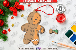 Paintable Christmas Ornament Laser Cut|Xmas Painting Toy SVG Product Image 1