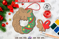 Paintable Christmas Ornament Laser Cut|Xmas Painting Toy SVG Product Image 1