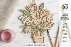 Paintable Floral Ornament Laser cut. Paint Ornament SVG Product Image 1