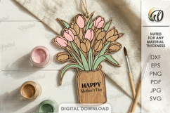 Paintable Floral Ornament Laser cut. Paint Ornament SVG Product Image 1