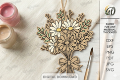 Paintable Floral Ornament Laser cut. Paint Ornament SVG Product Image 1
