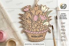 Paintable Floral Ornament Laser cut. Paint Ornament SVG Product Image 1