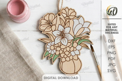 Paintable Floral Ornament Laser cut. Paint Ornament SVG Product Image 1