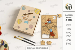 Paintable Wooden Kids Puzzles Bundle Lasercut. Kids Game SVG Product Image 3