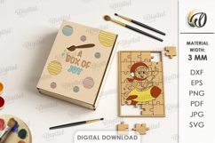 Paintable Wooden Kids Puzzle Laser Cut. Space SVG Product Image 1