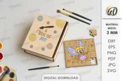 Paintable Wooden Kids Puzzle Laser Cut. Fairy SVG Product Image 1