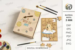 Paintable Wooden Kids Puzzle Laser Cut. Dog SVG Product Image 1