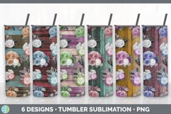 Bundle of six Painted Florals Wood sublimation tumbler designs