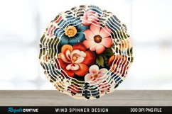 Painted Wood Flowers Wind Spinner Sublimation PNG Design Product Image 1