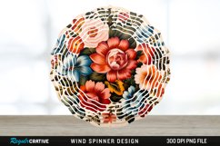 Painted Wood Flowers Wind Spinner Sublimation PNG Design Product Image 1