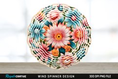 Painted Wood Flowers Wind Spinner Sublimation PNG Design Product Image 1