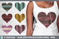 Bundle of six Painted Wood hearts clipart