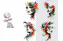 Painted Ladies, PNG, Junk Journal, Vintage, clipart 4 Product Image 1