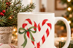 Candy Cane Heart PNG, Christmas Bow PNG Product Image 4