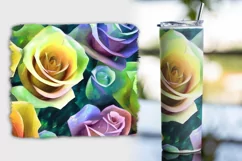4 Painterly Roses 20oz Skinny Tumbler Wraps Product Image 5