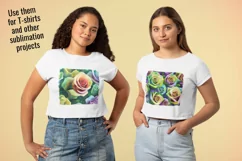 4 Painterly Roses 20oz Skinny Tumbler Wraps Product Image 6