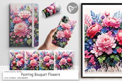 Digital Paper Painting Bouquet Flowers Product Image 1