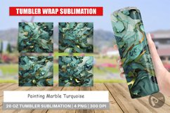 Tumbler Wrap Green Marble Painting Product Image 1
