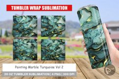 Tumbler Wrap Green Marble Painting Product Image 1