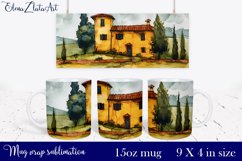 Sublimation mug design Landscape of Provence 15 oz Product Image 1
