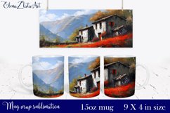 Sublimation mug design Landscape of Provence 15 oz Product Image 1