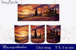 Sublimation mug design Landscape of Provence 15 oz Product Image 1
