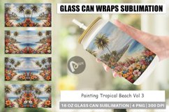 Glass Can Wraps Painting Tropical Beach Product Image 1