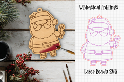Paint Me Candy Cane Santa Ornament Laser SVG Product Image 1