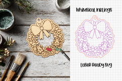 Paint Me Christmas Wreath Laser SVG Product Image 1